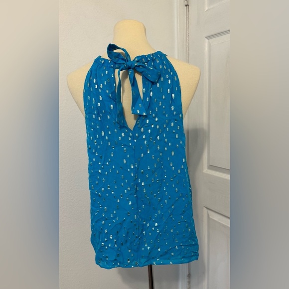 LILLY PULITZER Rori Halter Top Cumulus Blue Metallic Dressy Preppy NWT XL *FLAW - Picture 3 of 12